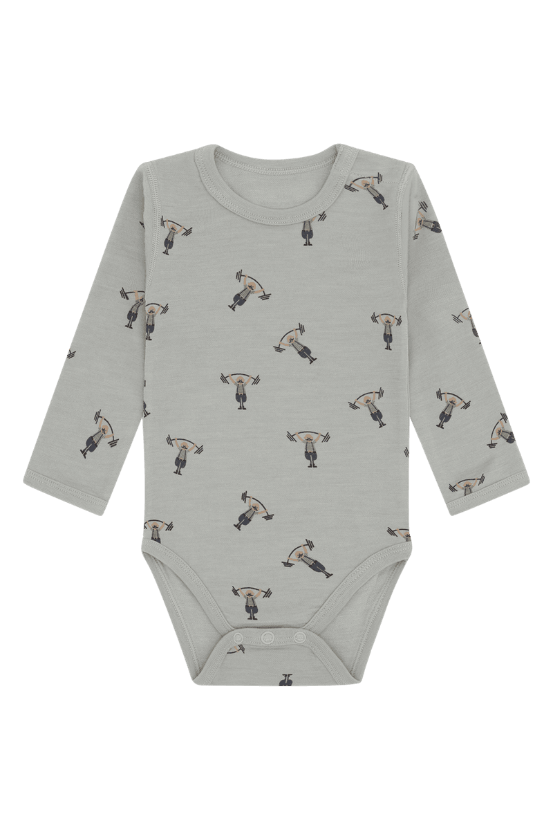 Hust & Claire Baloo Strong Man ull/bambus body - forest fog