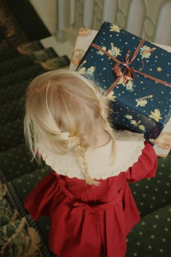 Konges Sløjd Coeur Collar Kjole til barn - red dahlia