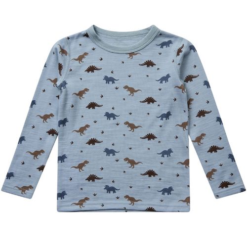 Hust & Claire Abba Dino ull/bambus trøye til barn - baby blue