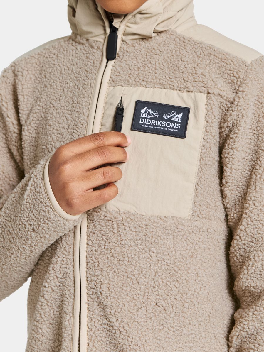 Didriksons Exa Pile Fleecejakke til junior - beach beige