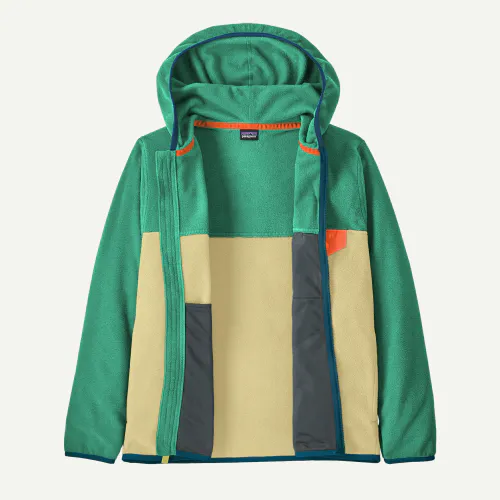Patagonia Kids' Micro D™ Snap-T® Fleece Jacket, Buttercup Yellow w/Aqua Stone