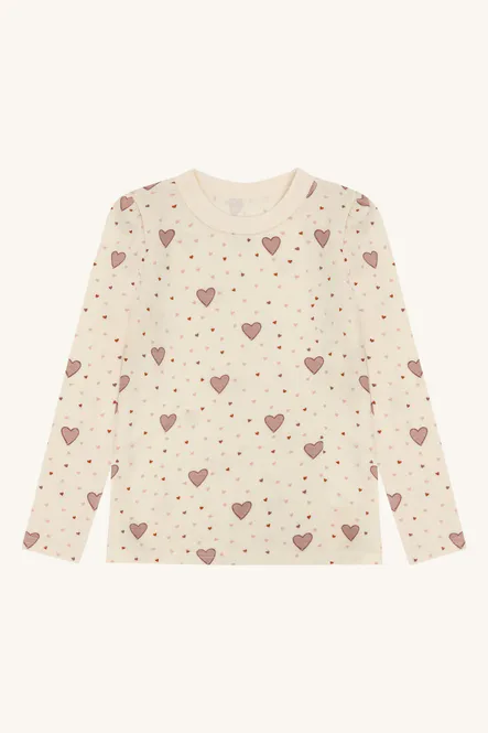 Hovedbilde Hust & Claire Abba Hearts Puff ull/bambus trøye ...