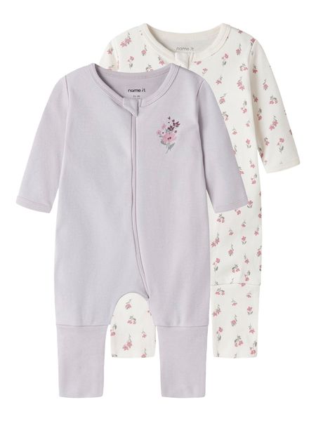 Hovedbilde Name It Flower 2-pk pysjamas til baby - jet ...