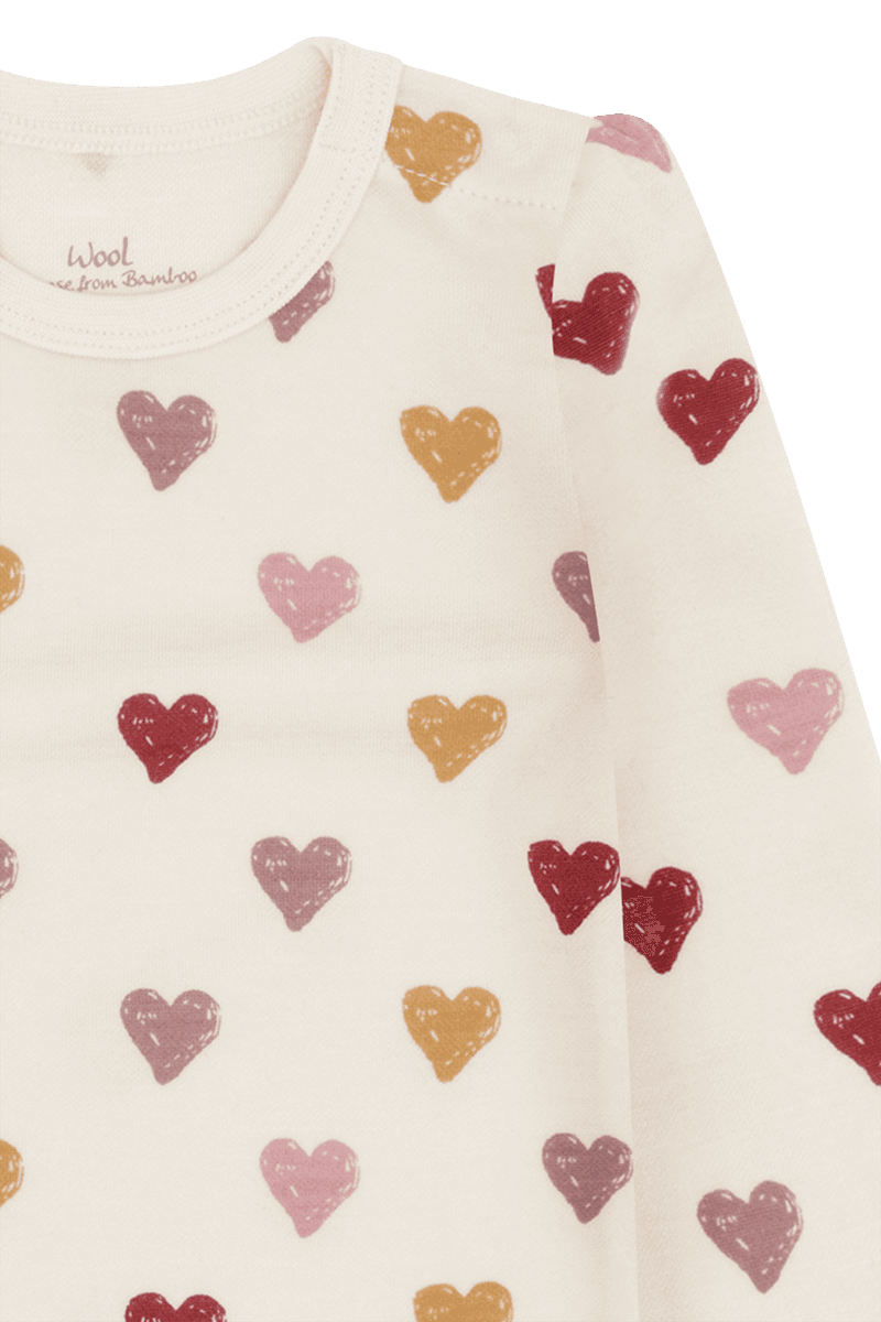 Hust & Claire Baloo Hearts ull/bambus body - off white