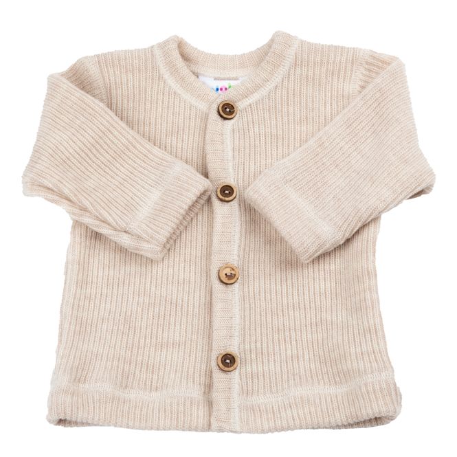 Hovedbilde Joha Ribbestrikket ull cardigan - ecru
