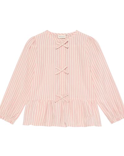 Minymo Skjorte med sløyfer til barn - silver pink