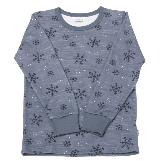 Hovedbilde Joha Snowflake ull/bambus trøye - gråblå