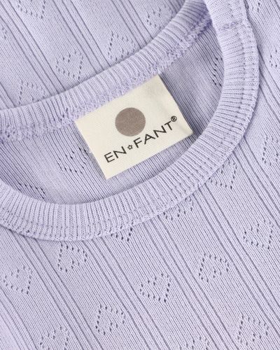 En Fant Pointelle kortermet body - purple heather