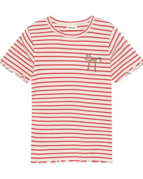 Hovedbilde Minymo Stripe ribbet t-skjorte til barn - spiced ...