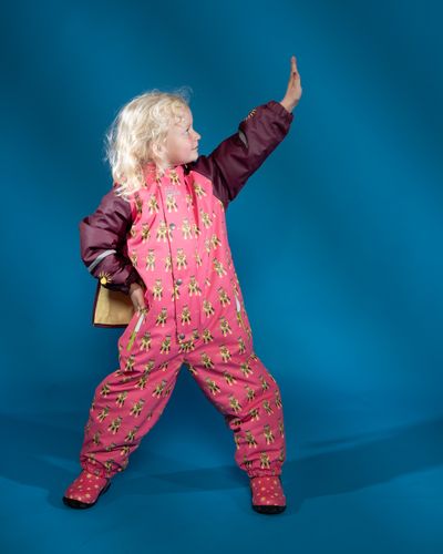 Kattnakken Slaps vinterregndress Superhelt - superrosa