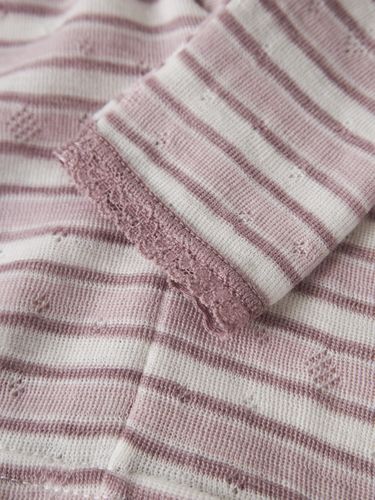Name It Wang ull Stripe leggings til baby - violet ice / toadstool