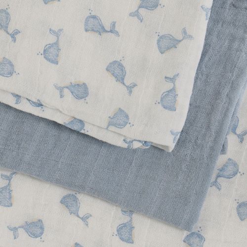 Pippi 3-pk muslinkluter - ashley blue printed