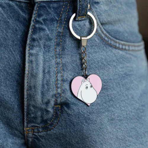 Moomin Nøkkelring i metall, Mummi Rosa hjerte