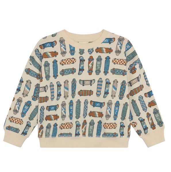 Hovedbilde Minymo Skateboard genser til barn - white swan