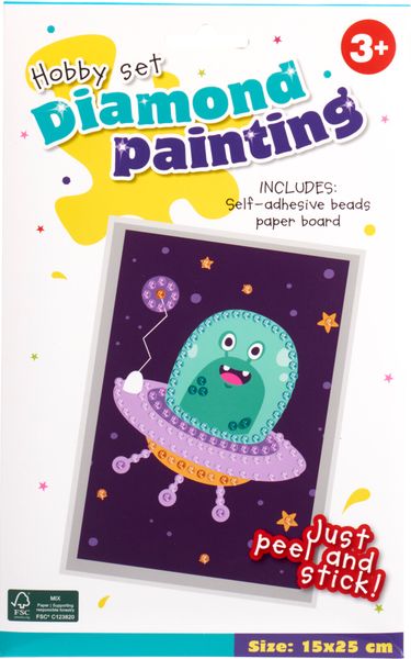 Hovedbilde Diamant perle sett for småbarn - romvesen