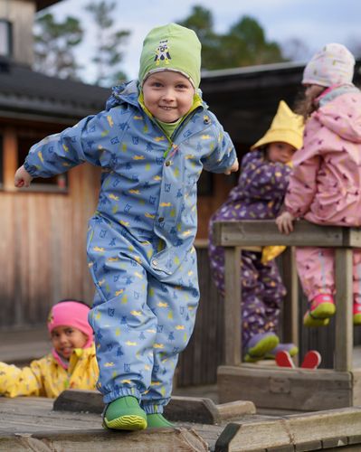 Kattnakken Helårsregndress Hagl - mjuk blå 