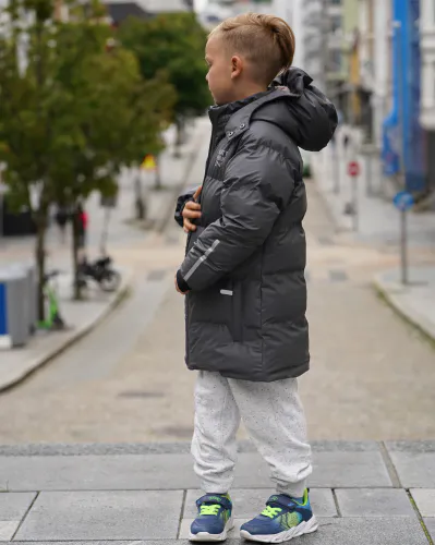 Kattnakken Bobleregnkåpe Sludd junior - kattesvart