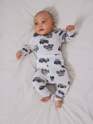 Name It Wang ull leggings til baby med biler - aop gray dawn