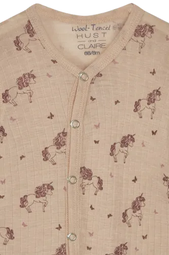 Hust & Claire Mocel ull/lyocell heldress enhjørning - rose cloud