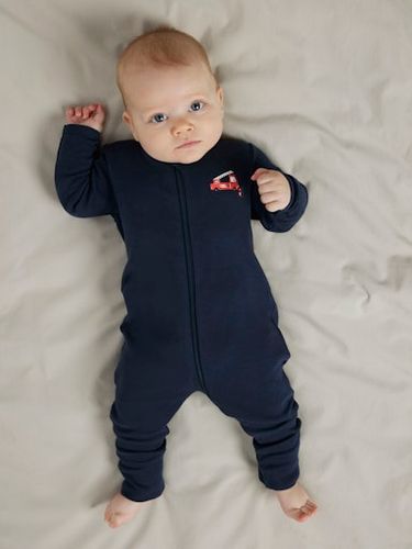Name It Firetruck 2-pk pysjamas til baby - grey melange