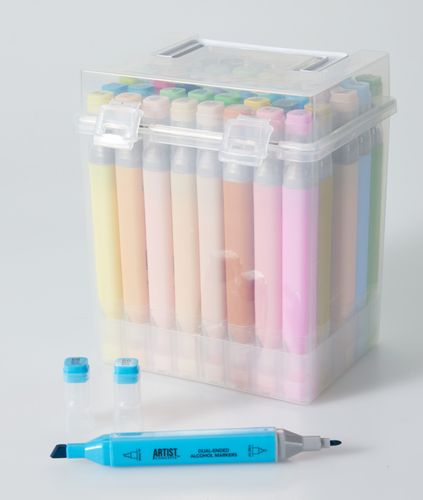 Tusjsett med 48 dual tip tusjer, Pastell