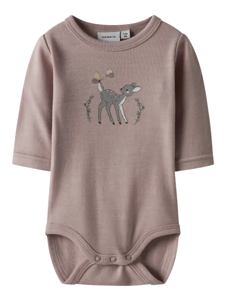 Hovedbilde Name It Willitus ull body til baby - shadow gray