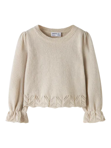Name It Fruel strikket genser - peyote melange