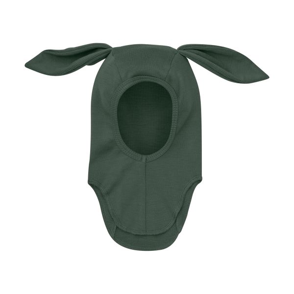 Hovedbilde Huttelihut Balaclava med ører i ull rib - beetle