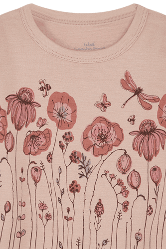 Hust & Claire Abba Flowers ull/bambus trøye - rose cloud