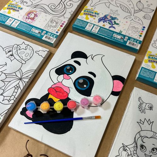 Paint by numbers på lerret - bamse